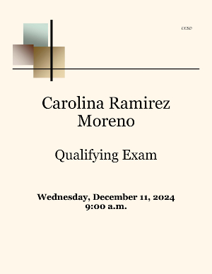 Carolina Ramirez Moreno Qualifying Exam