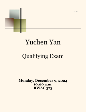 Yuchen Yan Qualifying Exam