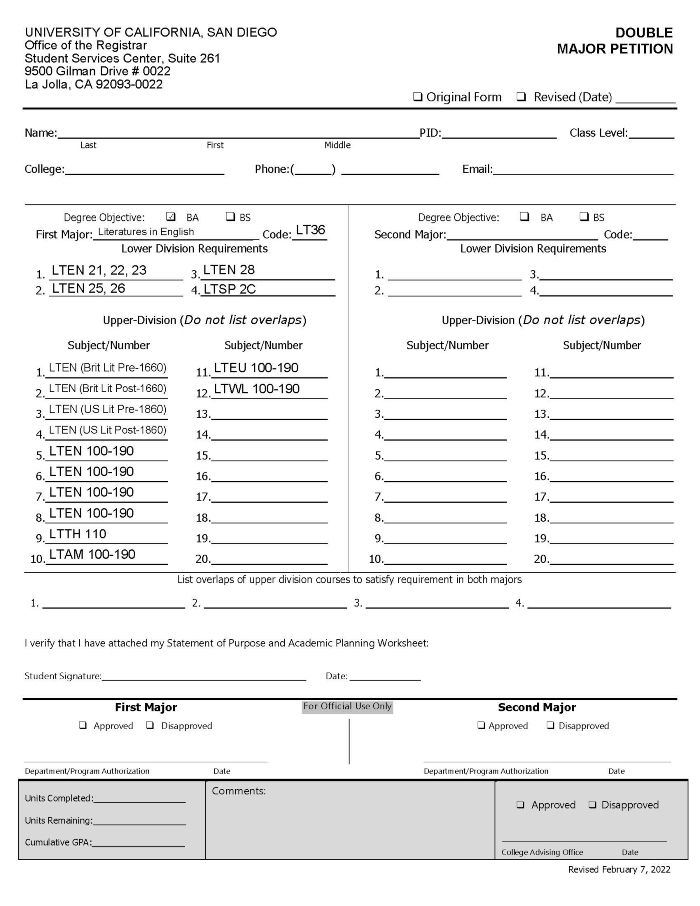 LT36 Double Major Template